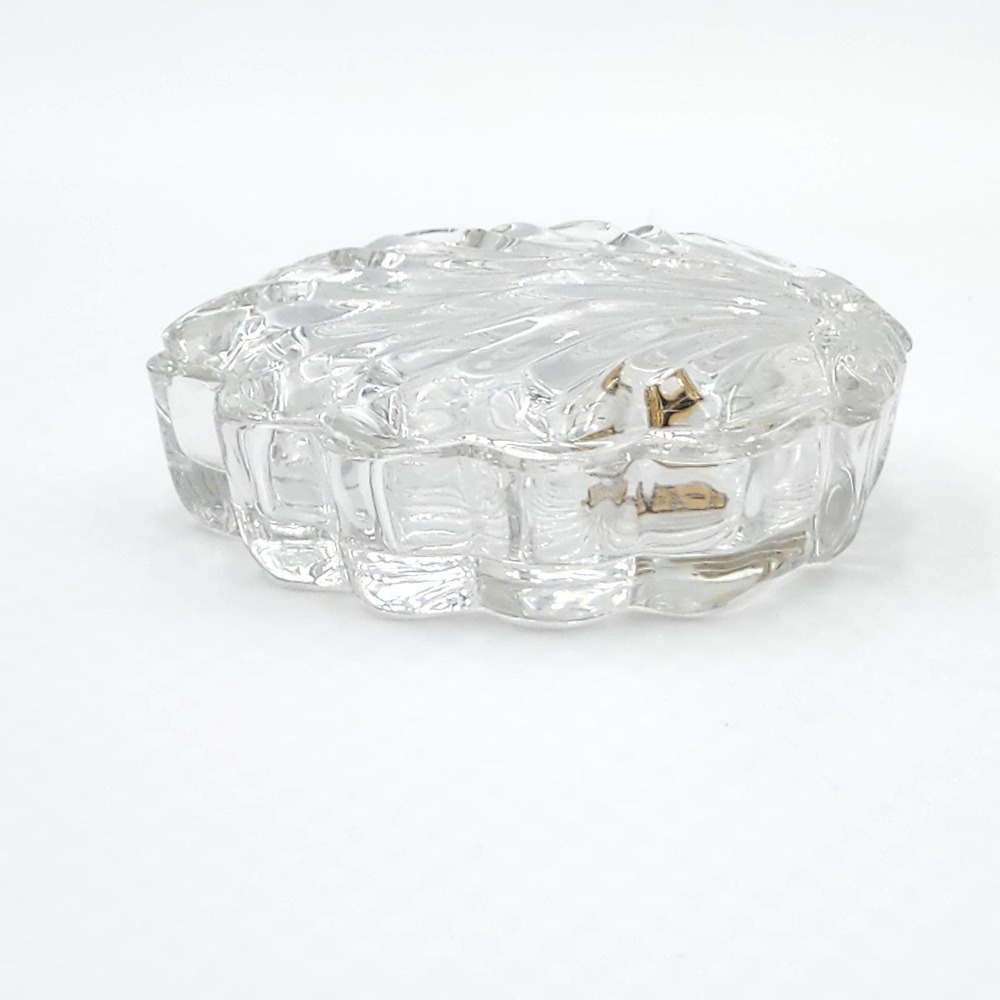 Vintage Crystal Zajecar Clamshell Trinket Box Yugoslavia 24% Lead Glass Lidded - Picture 5 of 9